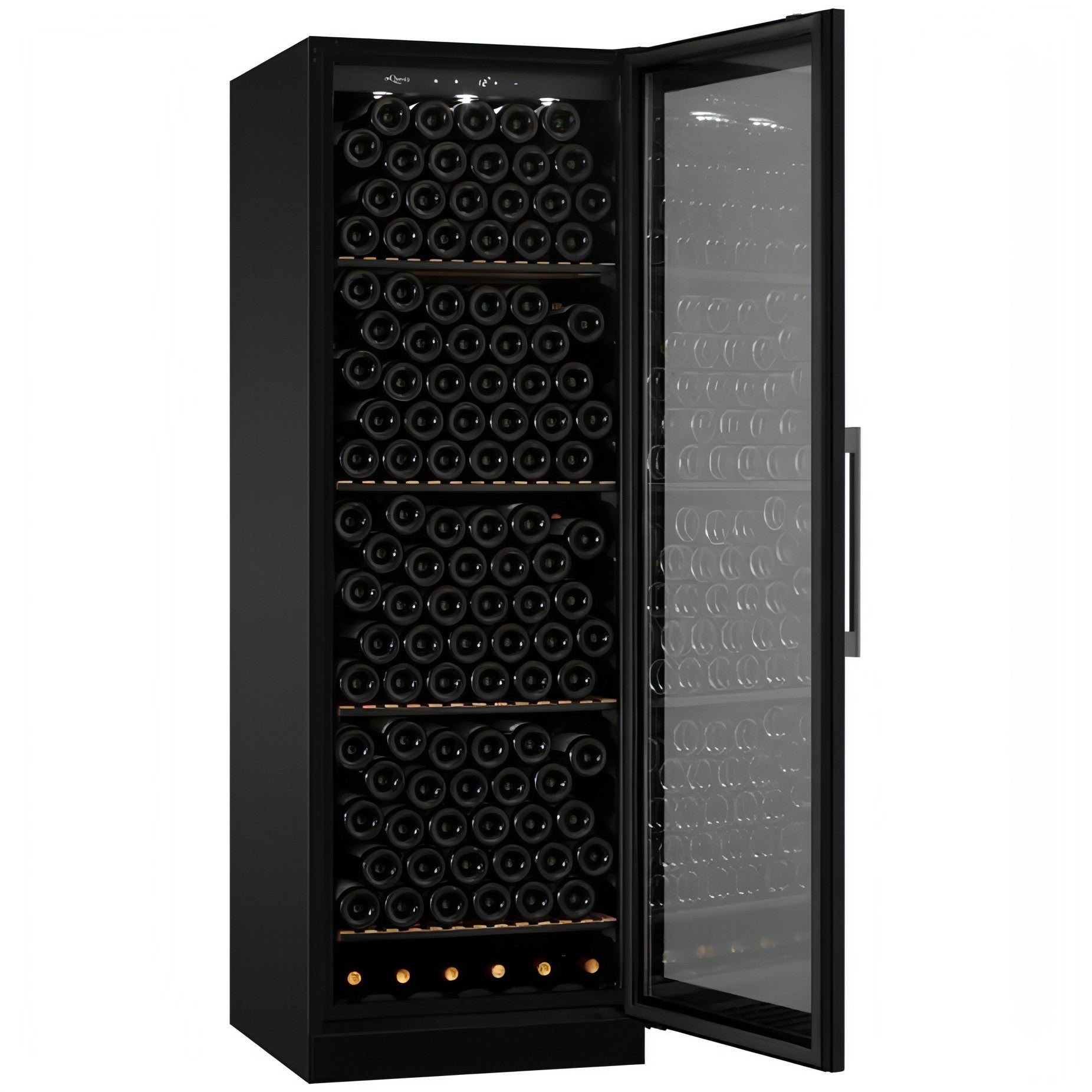 mQuvée WineStore 215 - 215 Bottles - Wine Cabinet - Full Glass Black