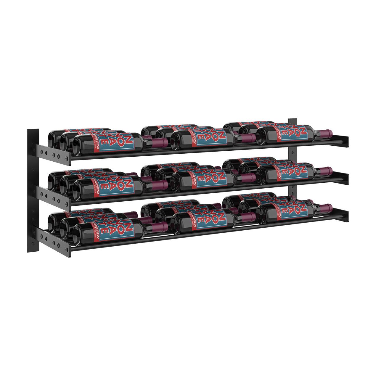 VintageView - Wine Wall 15 - Evolution Series - 381mm - Metal Wine Wall Rack (9-27 bottles)