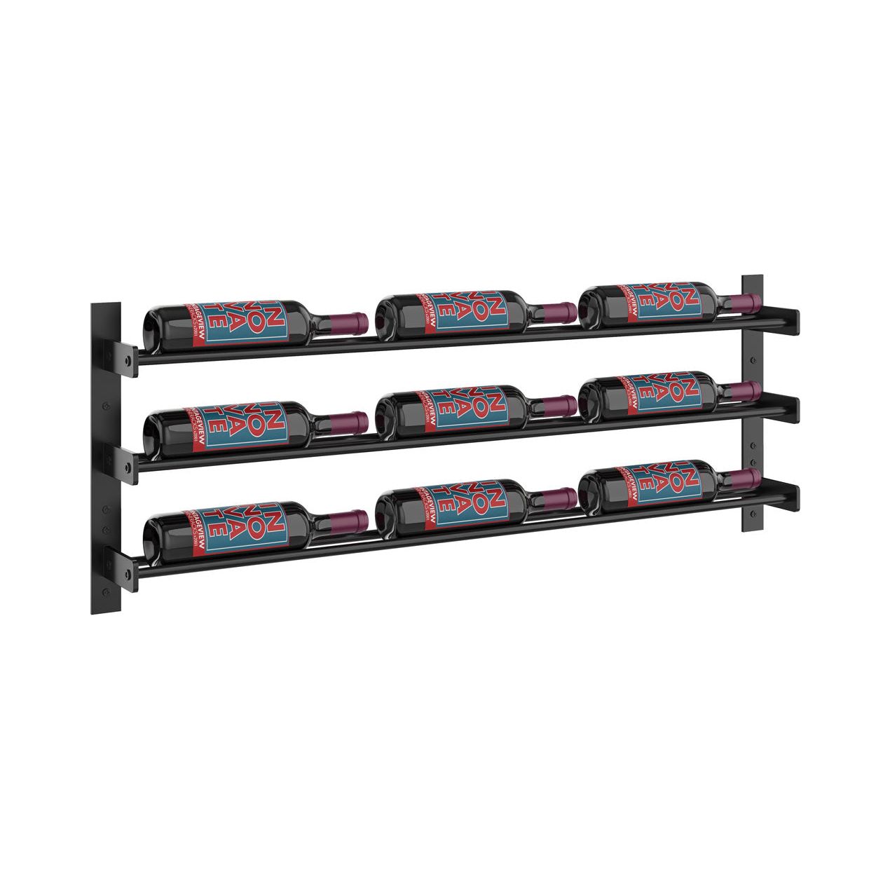 VintageView - Wine Wall 15 - Evolution Series - 381mm - Metal Wine Wall Rack (9-27 bottles)