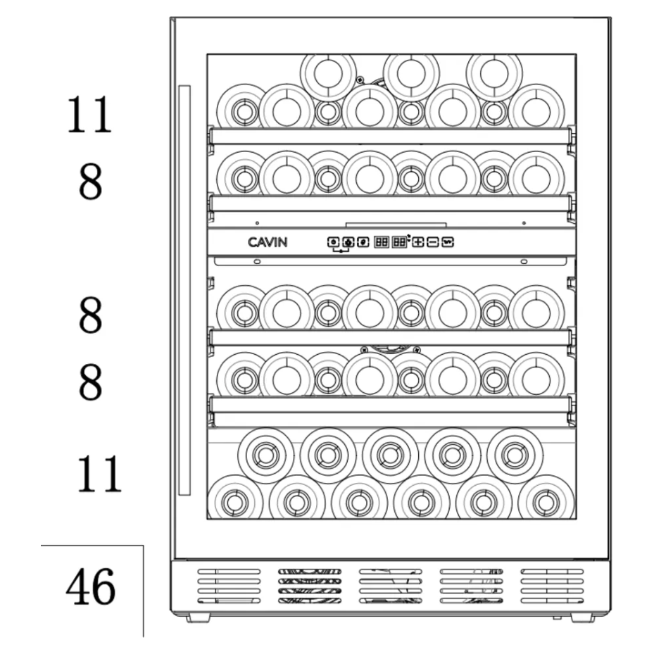 Cavin - 600mm - Undercounter Wine Fridge - Arctic Collection 60D Fullglass Black