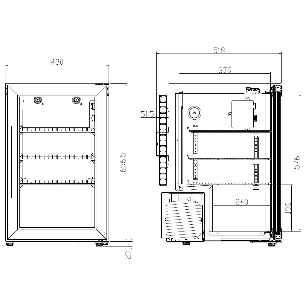 Cavin - Freestanding Beer Cooler - Outdoor Fridge - Arctic Collection 63 - Black