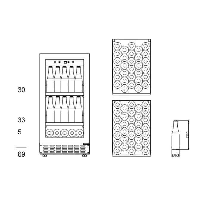 mQuvée - 400mm - Undercounter Drinks Fridge - BeerServer40 - Anthracite Black