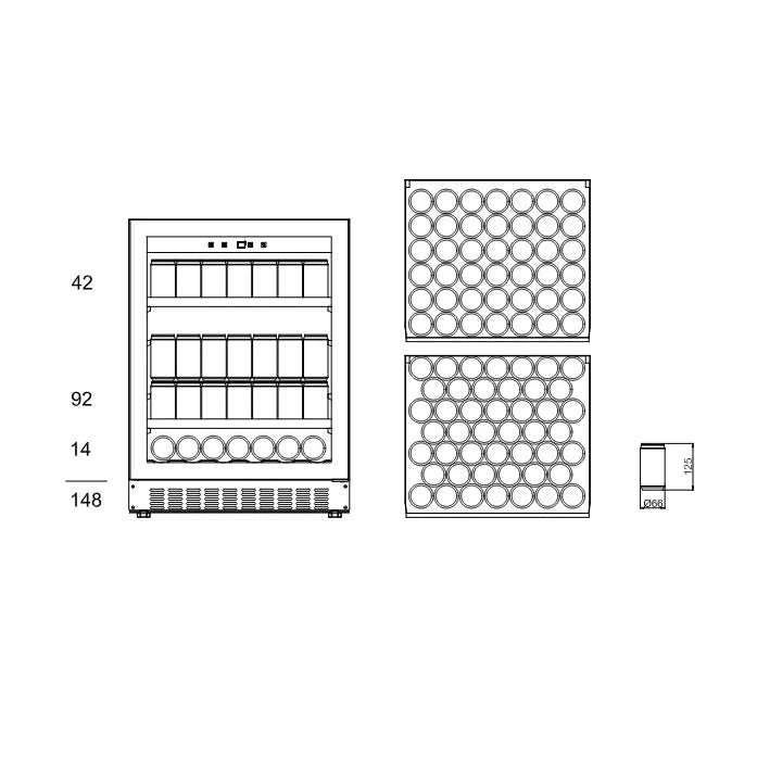 mQuvée - 600mm - Undercounter Drinks Fridge - BeerServer60 - Anthracite Black