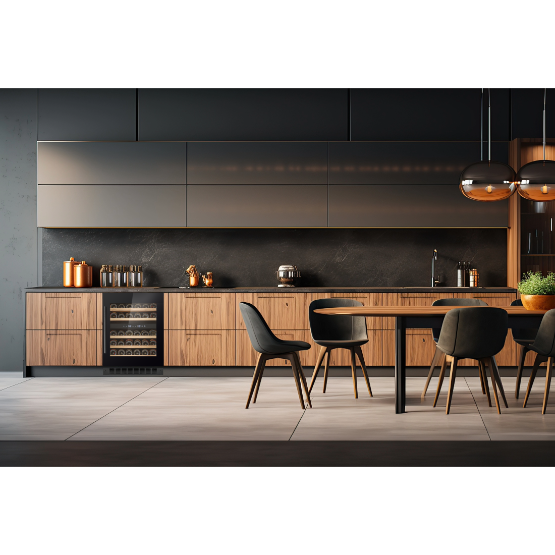 CELLA - 600mm - 36 Burgundy Bottles - Undercounter Wine Cooler - Dual Zone - W34-BH