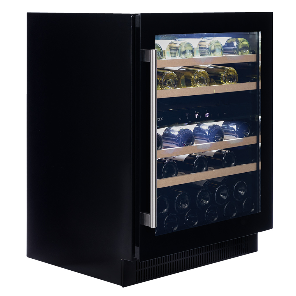 Dunavox FLOW-39 - 600mm Dual Zone - 39 Bottle - Built In Undercounter Wine Fridge - DAUF-39.121DB