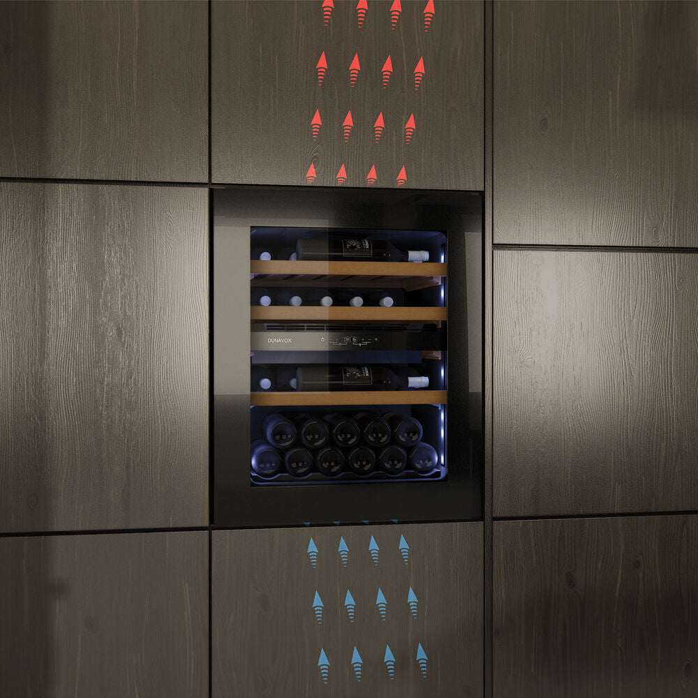 Dunavox Horizon-19.TO - 19 Bottle - Handleless Integrated Wine Cooler - DVH-19.50B.TO