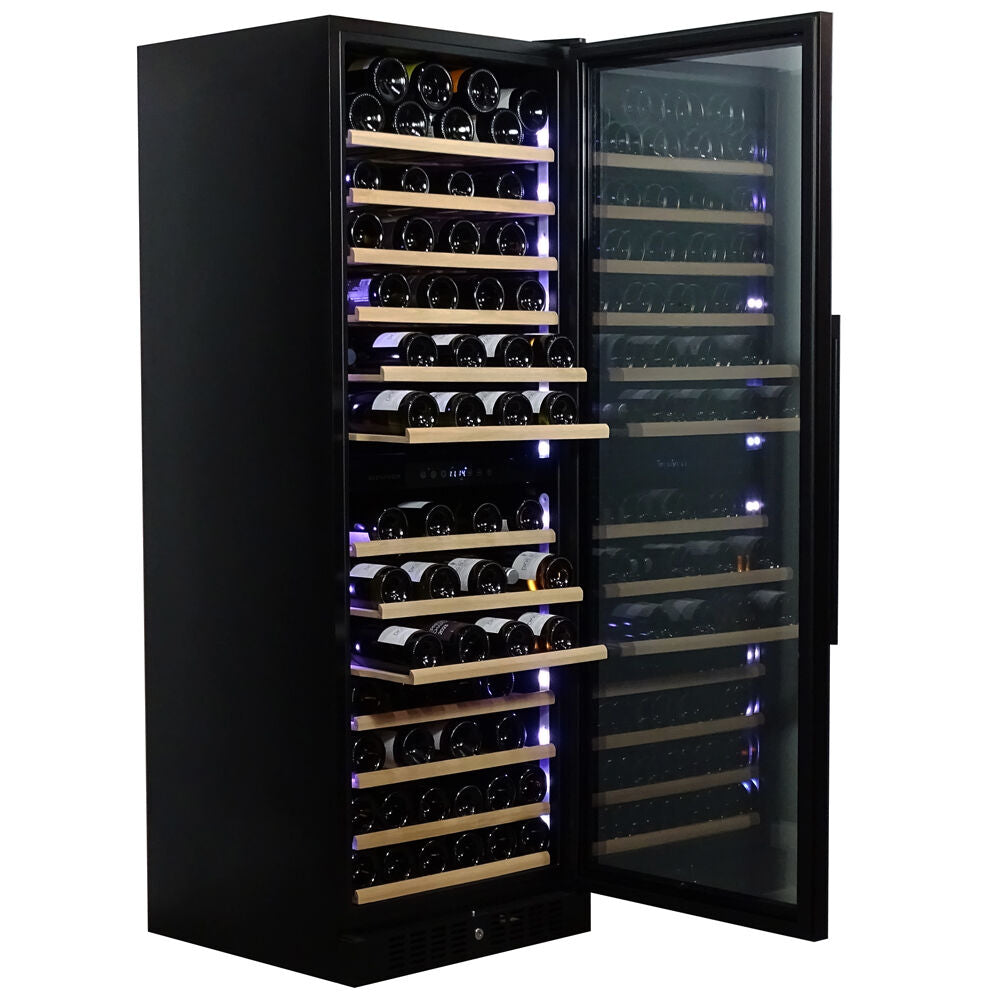 Dunavox GRANDE-108 - 600mm - Dual Zone - 108 Bottle - Built In / Freestanding - Shallow Depth- Tall Wine Cooler -DX-108.330DB