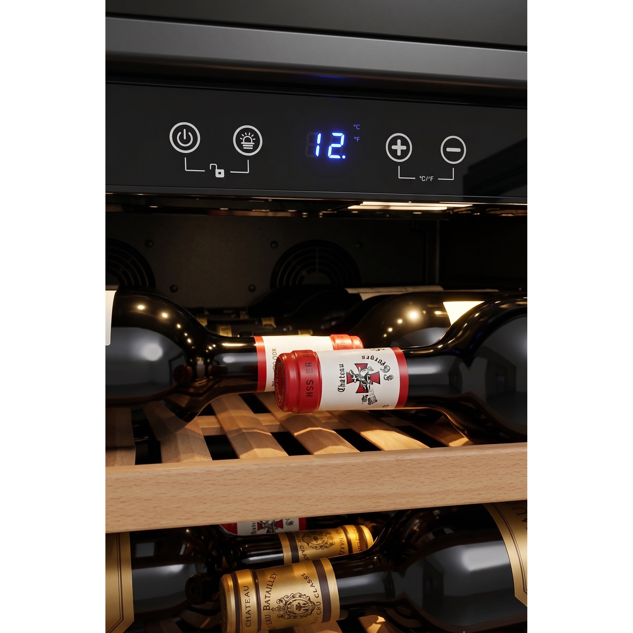 Dunavox GRANDE-194 - 655mm Width - Single Zone 194 Bottle - Built In / Freestanding Wine Cooler - DX-194.490BK