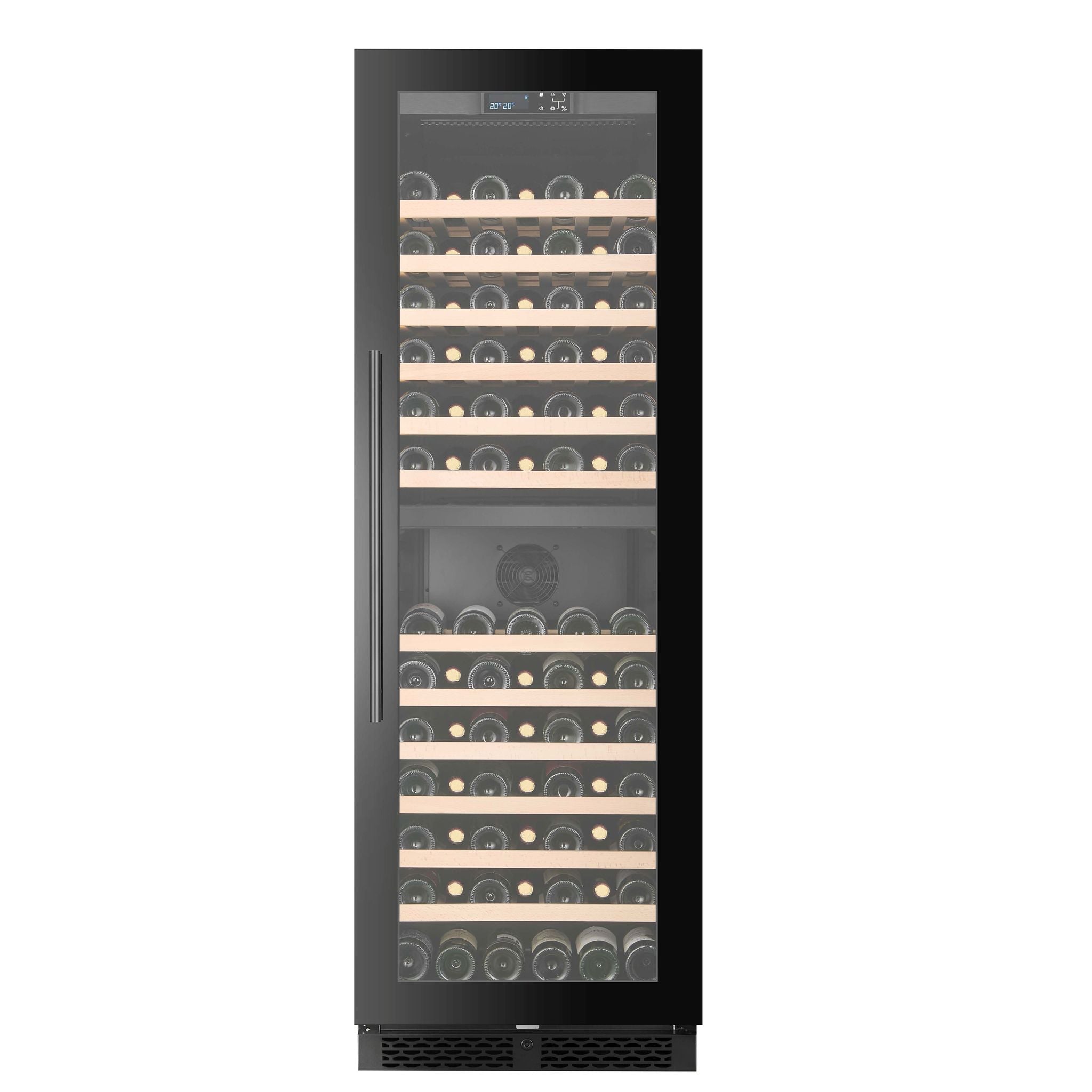 CELLA - 101 bottle Dual Zone Wine cooler - 57cm Shallow Depth - FWS93D-BLACK