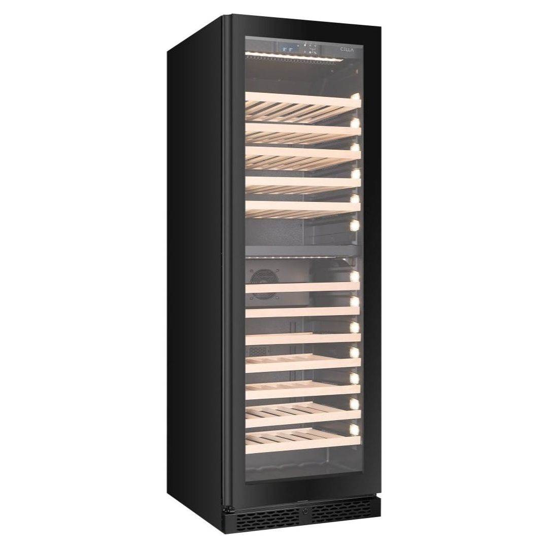 CELLA - 101 bottle Dual Zone Wine cooler - 57cm Shallow Depth - FWS93D-BLACK