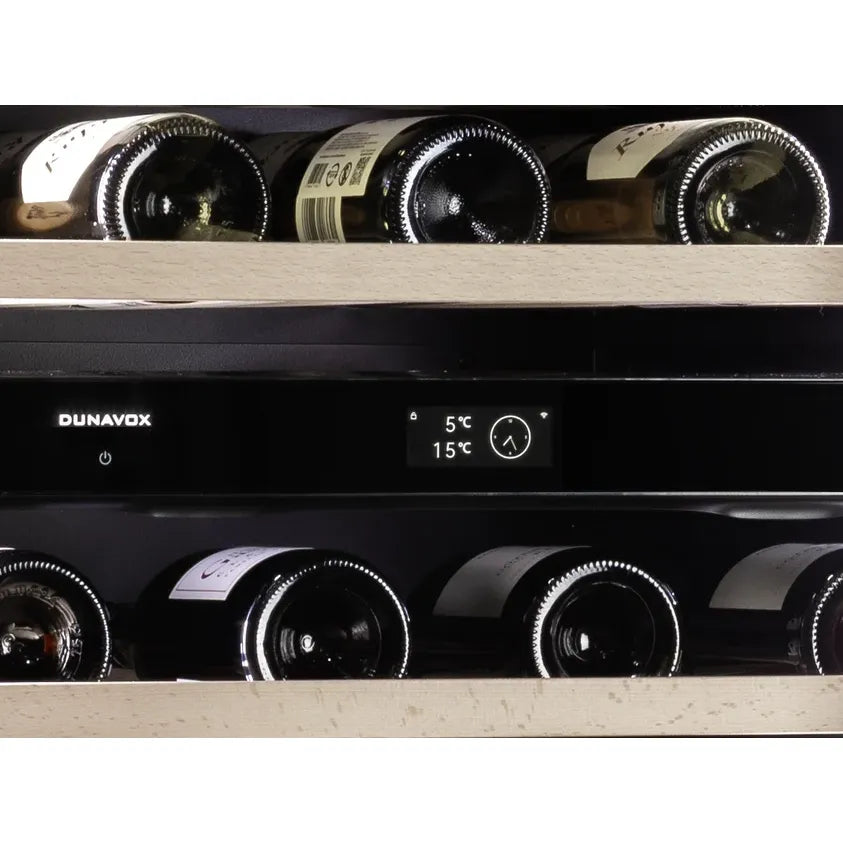 Dunavox FLOW-41 - 600mm Dual Zone - 41 Bottle - Panel Ready - Built In Wine Cooler - DAUF-41.146DOP.TO 88cm height
