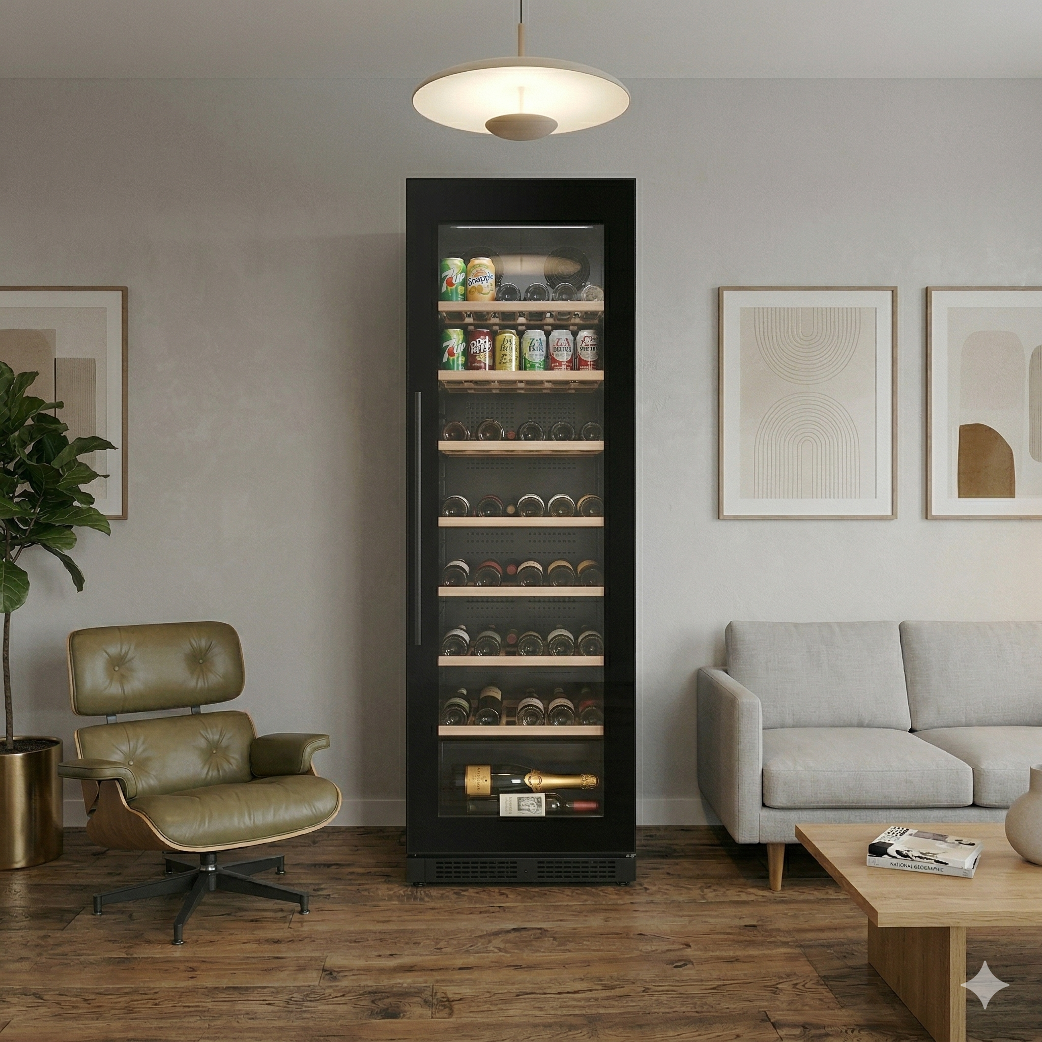 ClimaVin - Noir122 - Single Zone Shallow Wine Fridge - Built in or Freestanding