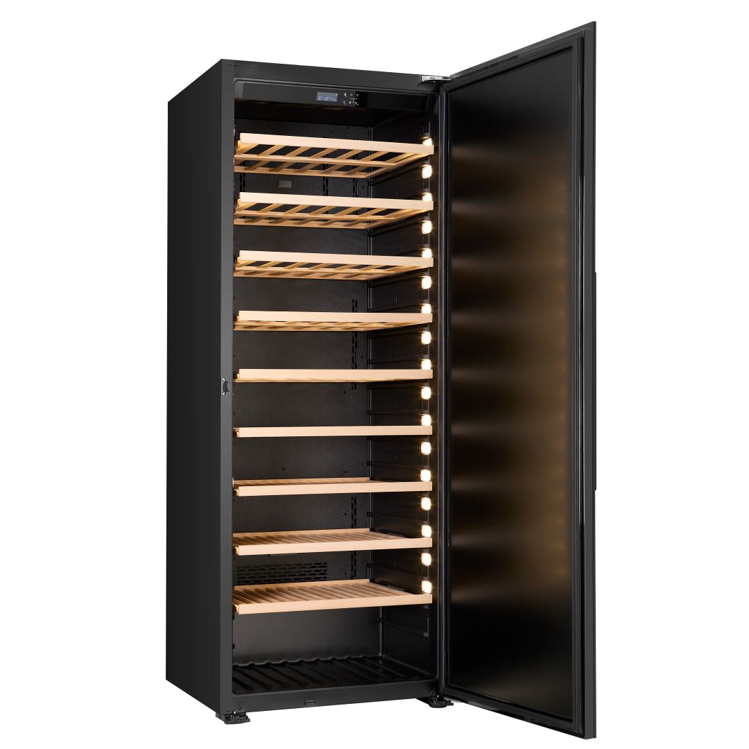 CELLA - 249 Burgundy Bottle - Ageing Wine Cabinet - Full Shelves - W300S-BLACK