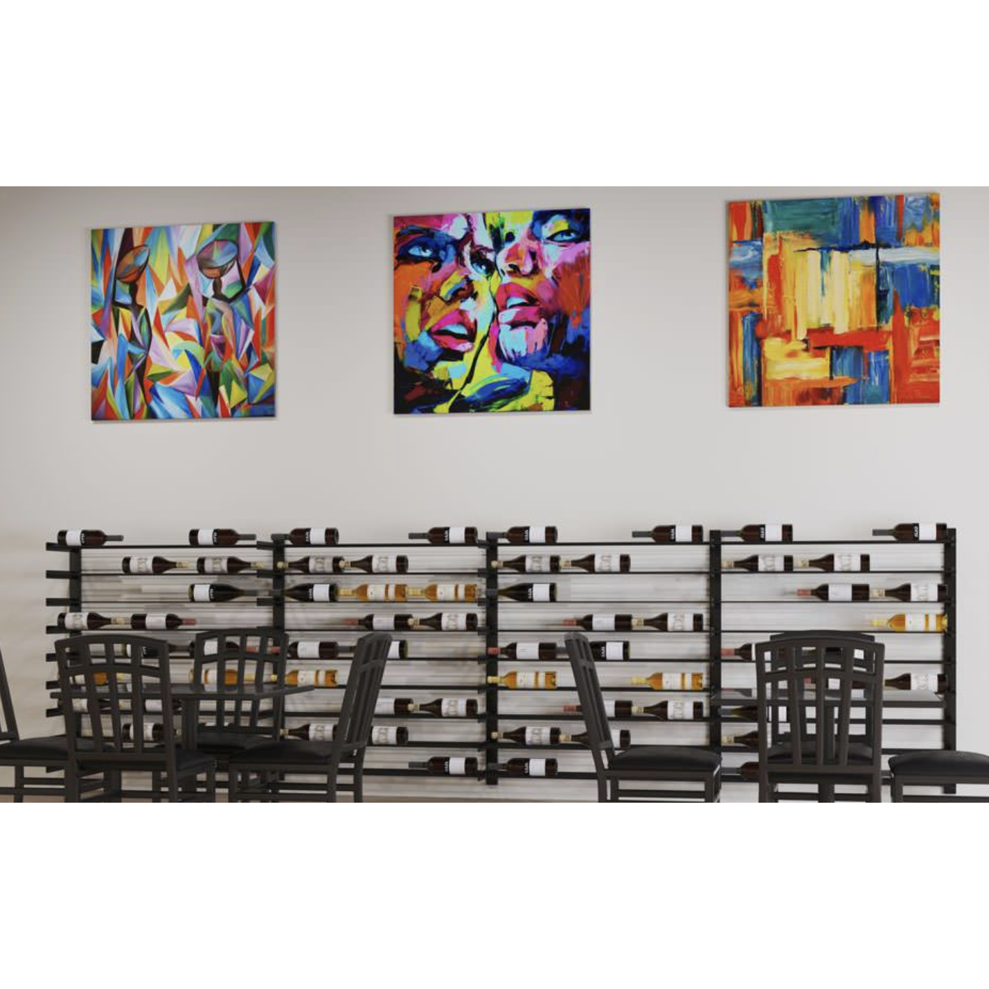 VintageView - Wine Wall 05 - Evolution Series - 127mm - Metal Wine Wall Rack (3-9 bottles)