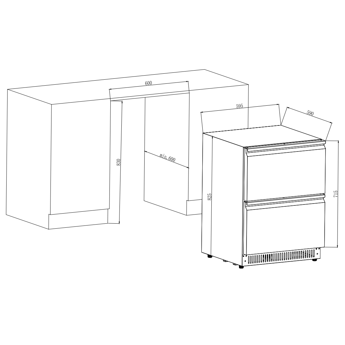 Cavin - Freestanding Beer Cooler - Outdoor Beer Fridge - Outdoor Collection 51D Stainless