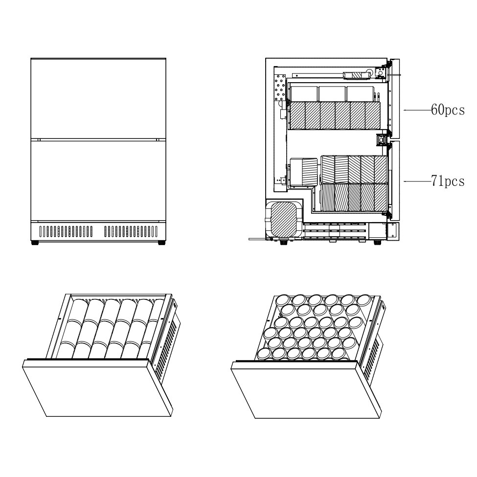 Cavin - Freestanding Beer Cooler - Outdoor Beer Fridge - Outdoor Collection 51D Stainless