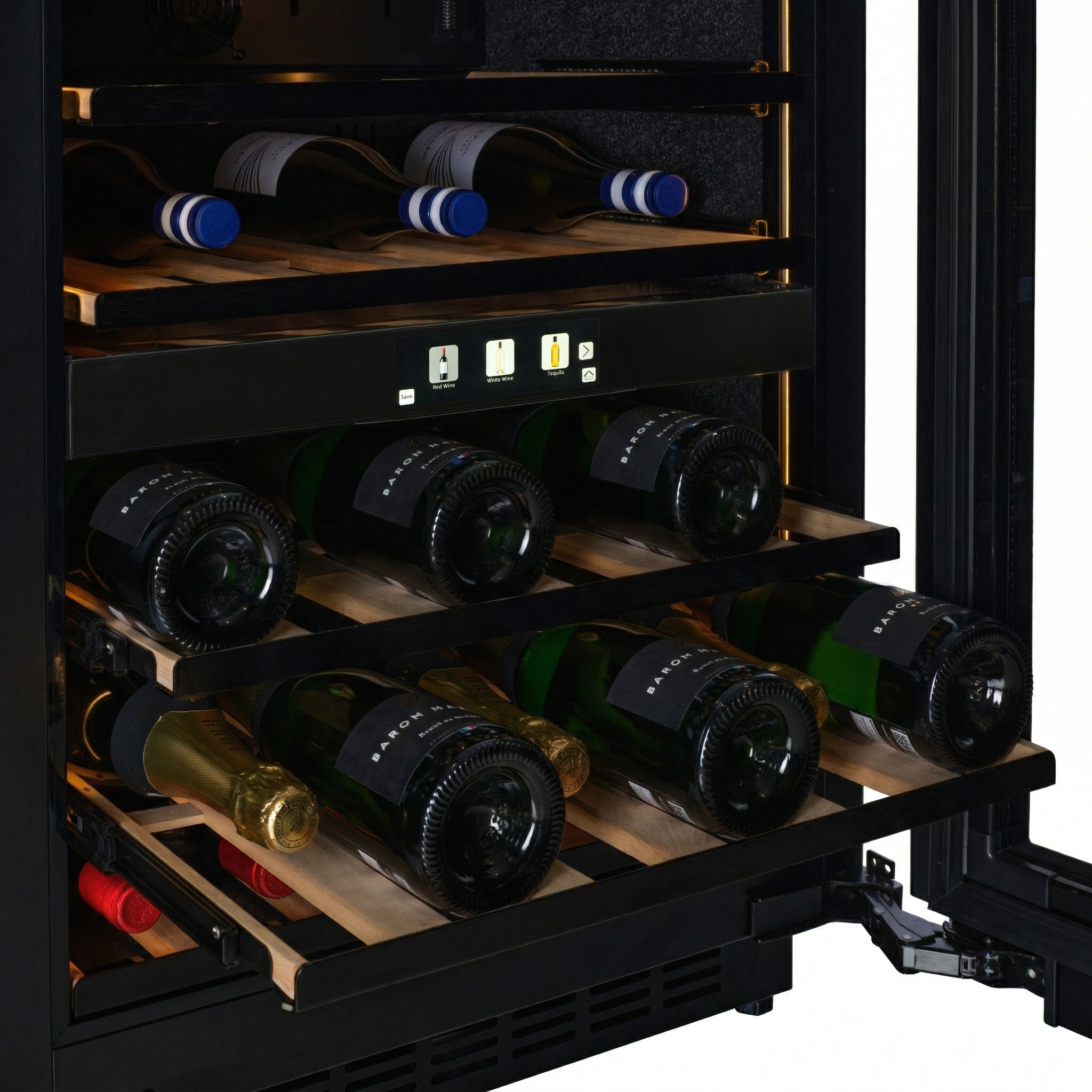 CELLA - 600mm Handleless - Undercounter Wine Cooler - Dual Zone - TFT-W34B-TO