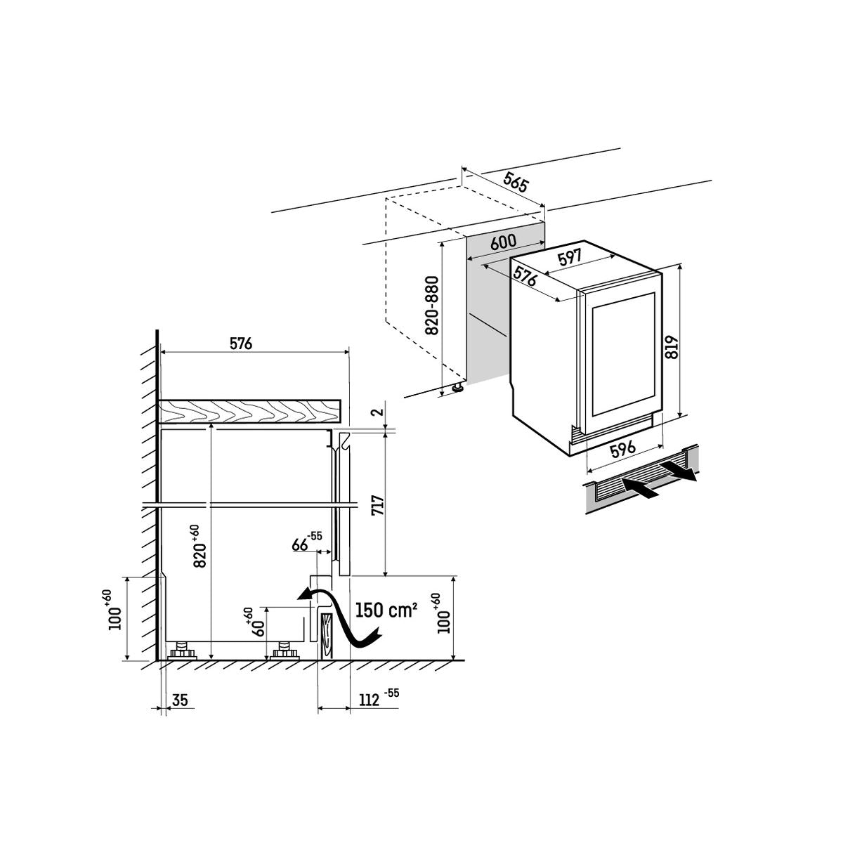 Liebherr Vinidor - 32 Bottle Undercounter Wine Cooler - Dual Zone - UWgb3632