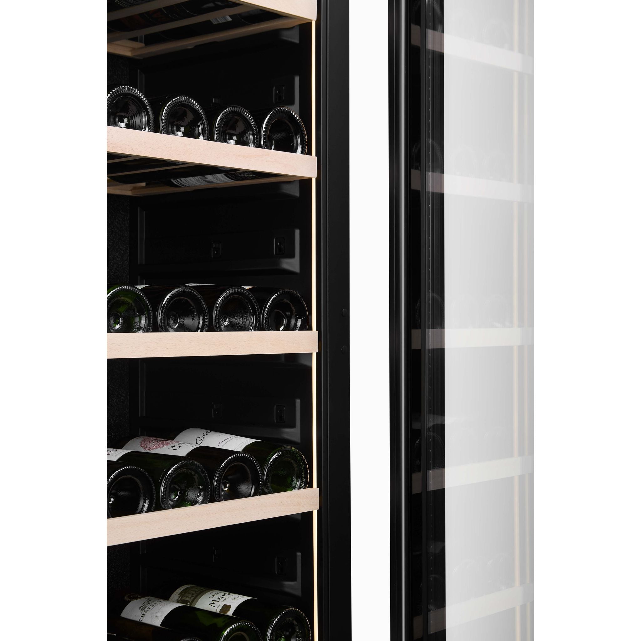 CELLA - 74 bottle Single Zone Wine Cooler - Shallow Depth - W82S-BLACK
