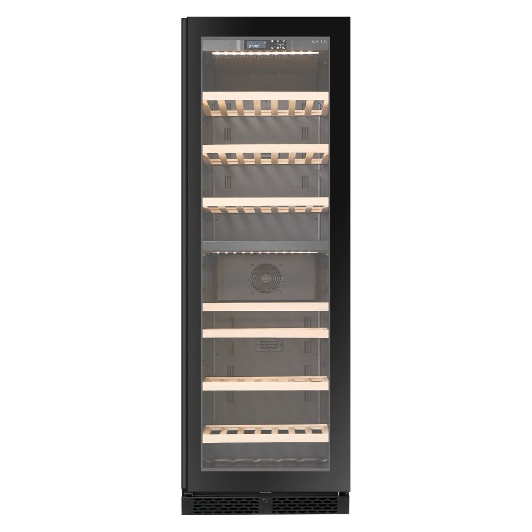 CELLA - 99 bottle Dual Zone Wine cooler - 57cm Shallow Depth - W93D-BLACK