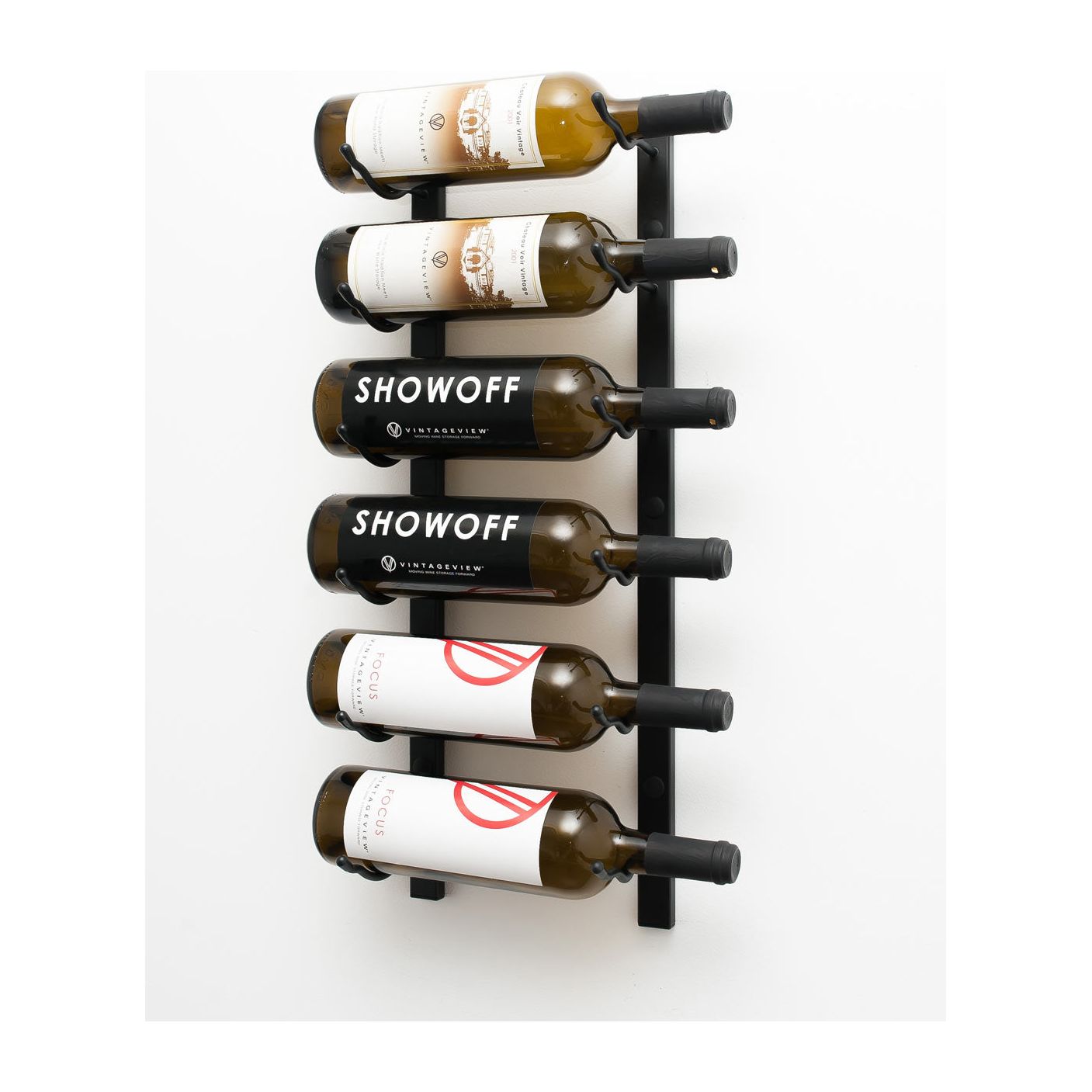 VintageView - W Series 2 – 610mm Wall Mounted Metal Wine Rack (6-18 bottles)