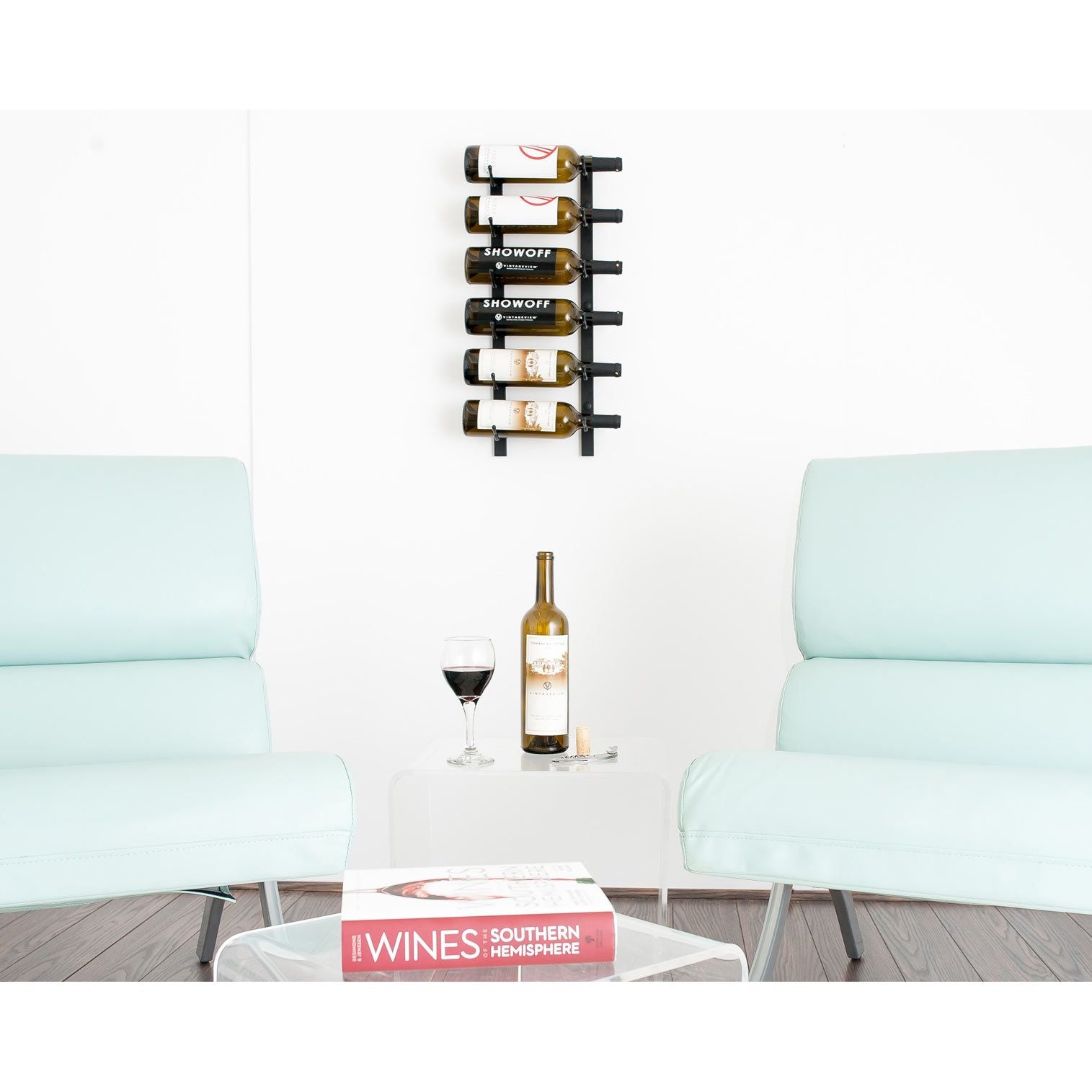 VintageView - W Series 2 – 610mm Wall Mounted Metal Wine Rack (6-18 bottles)