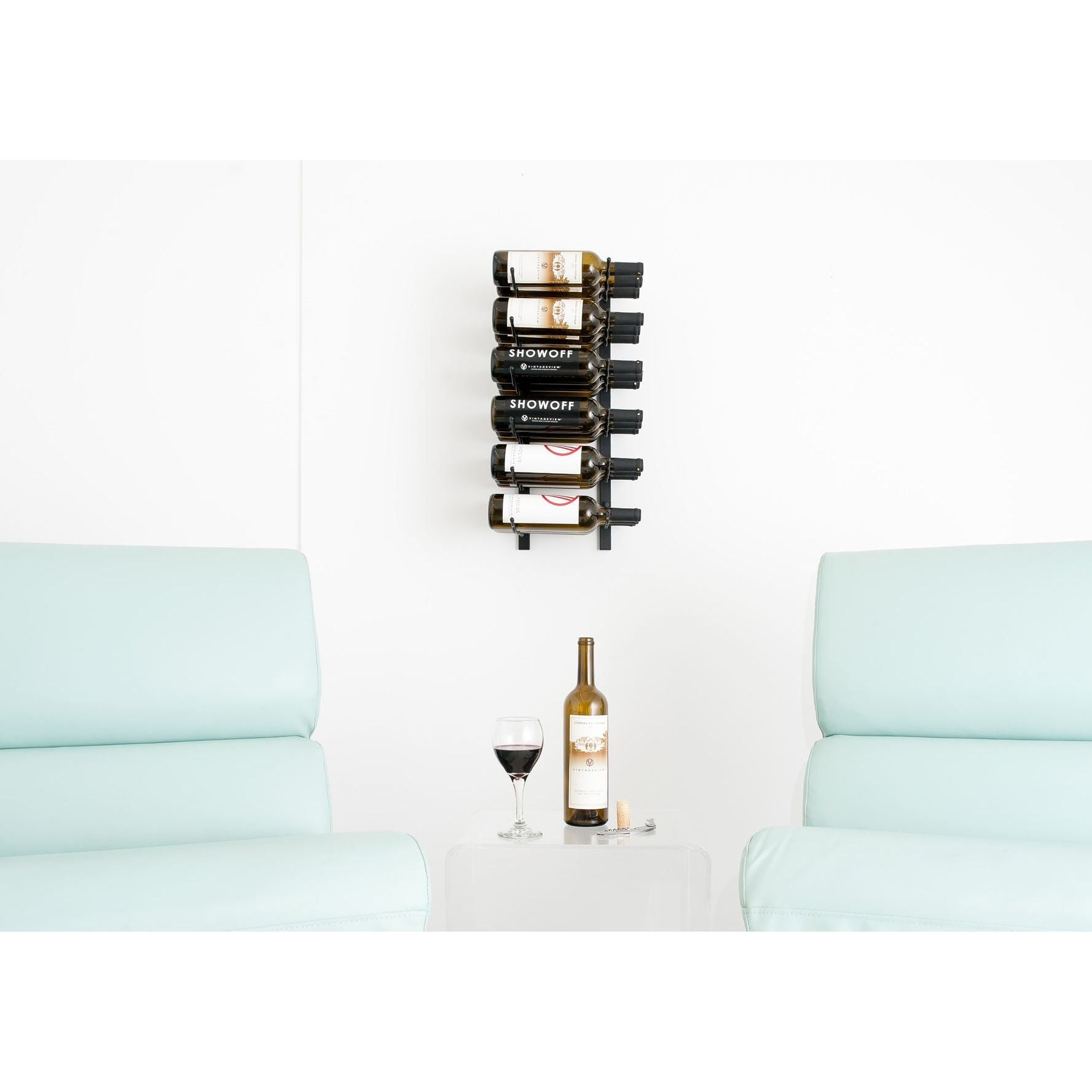 VintageView - W Series 2 – 610mm Wall Mounted Metal Wine Rack (6-18 bottles)