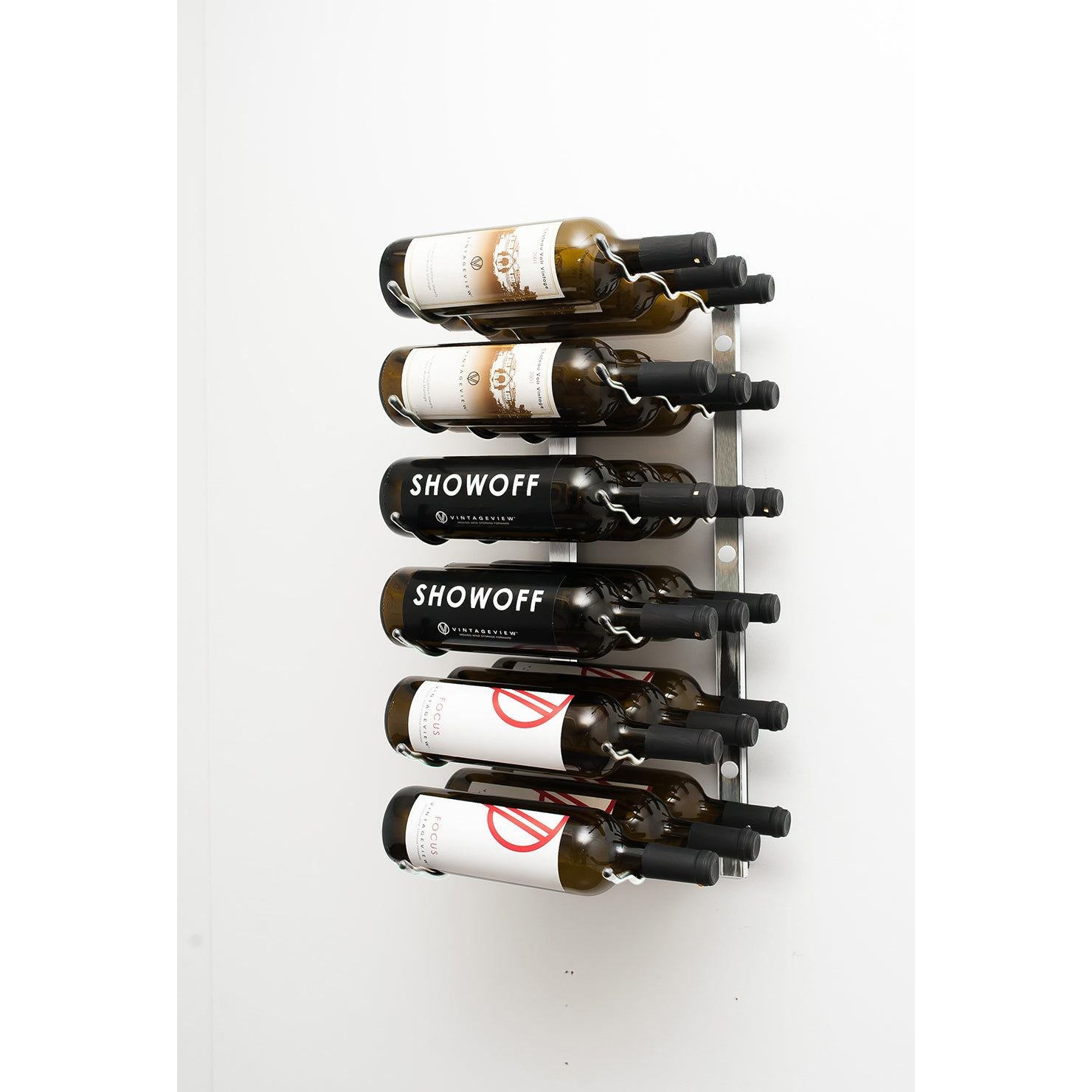 VintageView - W Series 2 – 610mm Wall Mounted Metal Wine Rack (6-18 bottles)