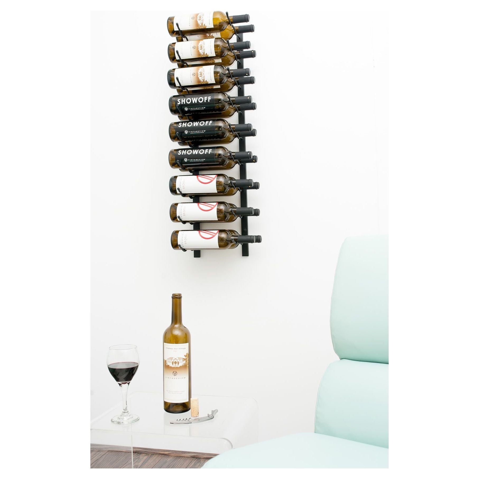 VintageView - W Series 3 – 915mm Wall Mounted Metal Wine Rack (9-27 bottles)