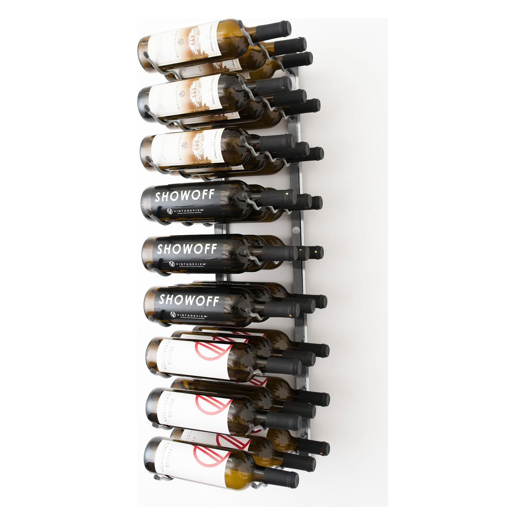 VintageView - W Series 3 – 915mm Wall Mounted Metal Wine Rack (9-27 bottles)