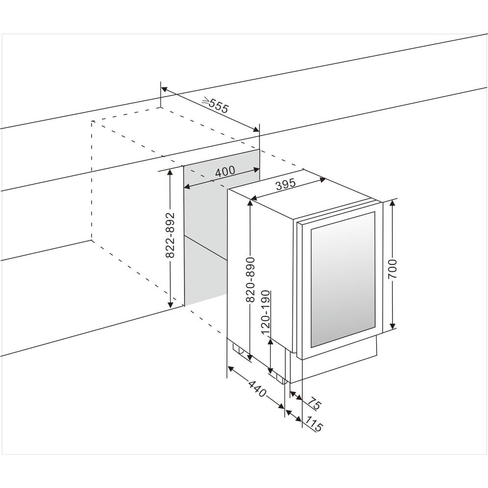 mQuvée - 400mm - Undercounter Wine Fridge - WineCave 700 40D Modern