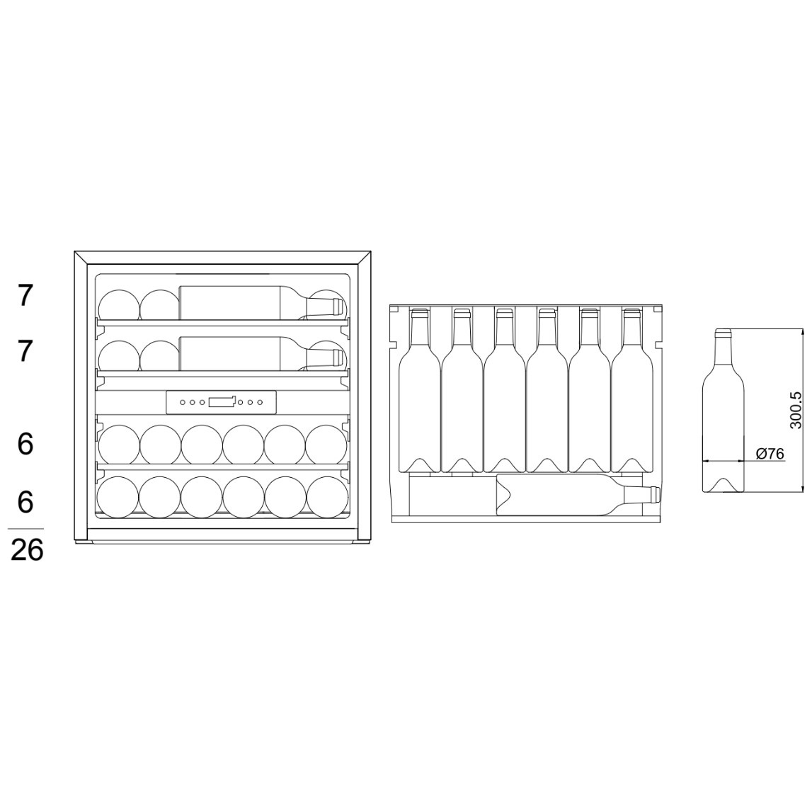 mQuvée - Integrated Wine Cooler - WineKeeper 25D - Anthracite Black