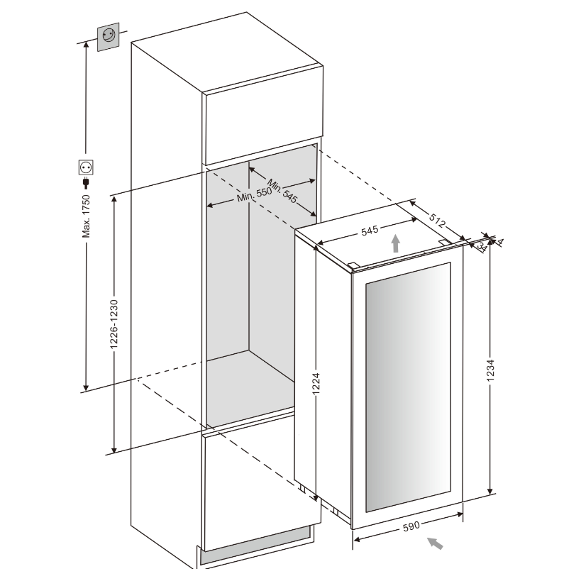 mQuvée - Integrated Wine Cooler - WineKeeper 70D Stainless