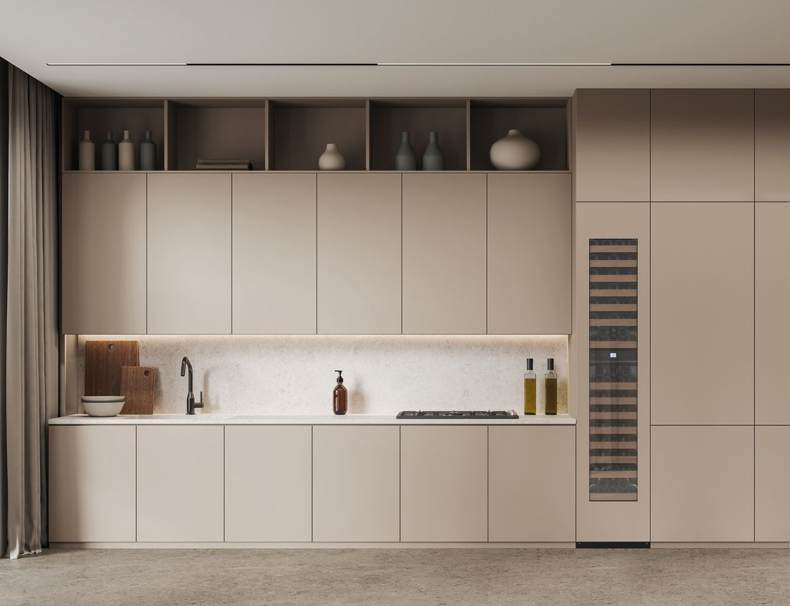 mQuvée Edge 45D Panel Ready - 87 Bottles - Tall Wine Fridge - Push-Pull