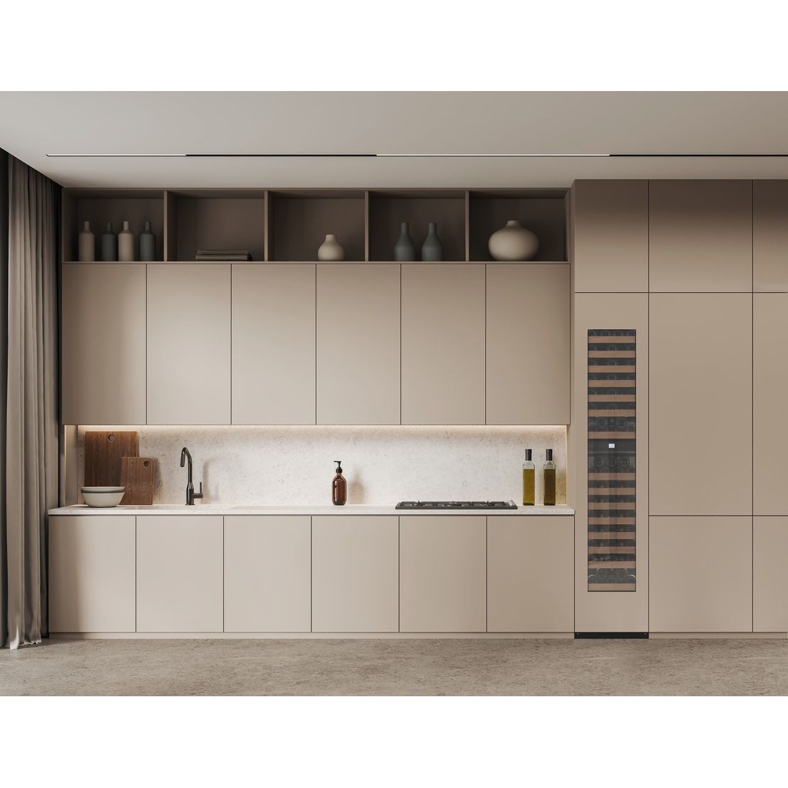mQuvée Edge 45D Panel Ready - 87 Bottles - Fully Integrated Wine Fridge - Push-Pull