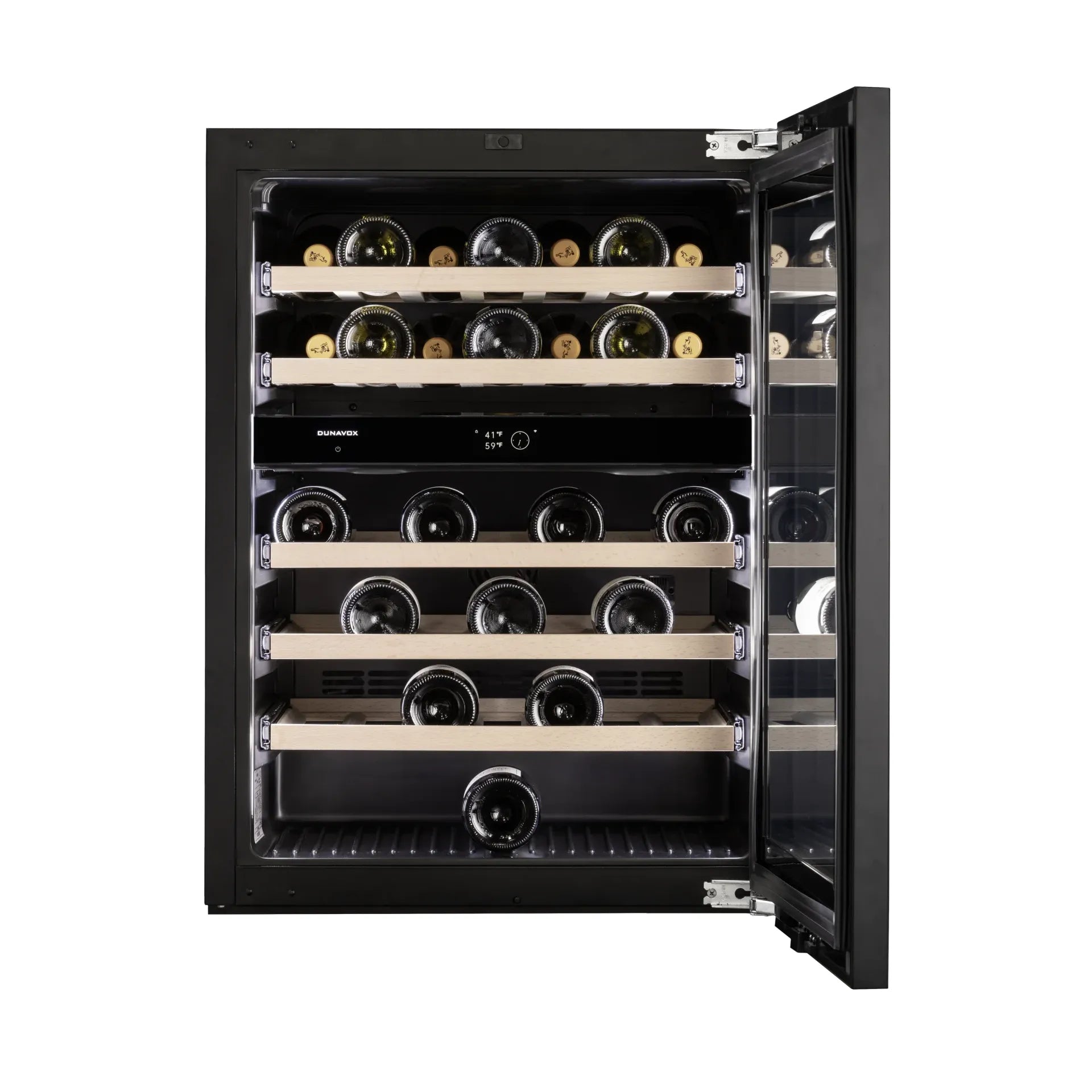 Dunavox FLOW-41 - 600mm Dual Zone - 41 Bottle - Built In Wine Cooler - DAUF-41.146DBH 88cm height