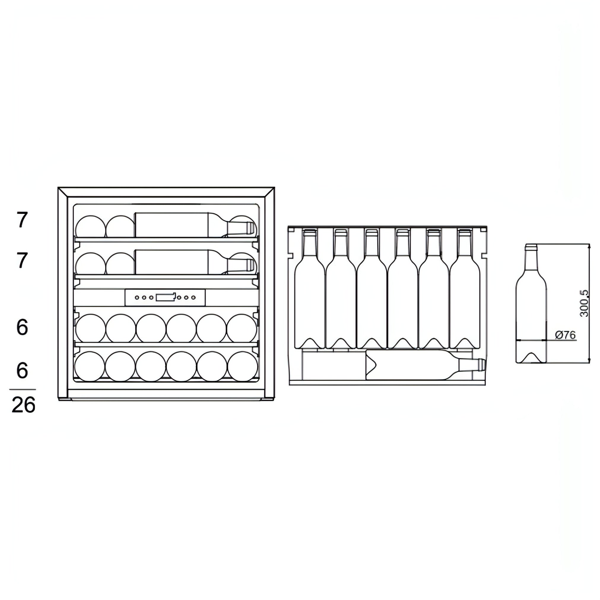 mQuvée - Fully Integrated Wine Cooler - WineKeeper 25D Panel Ready - Push/Pull