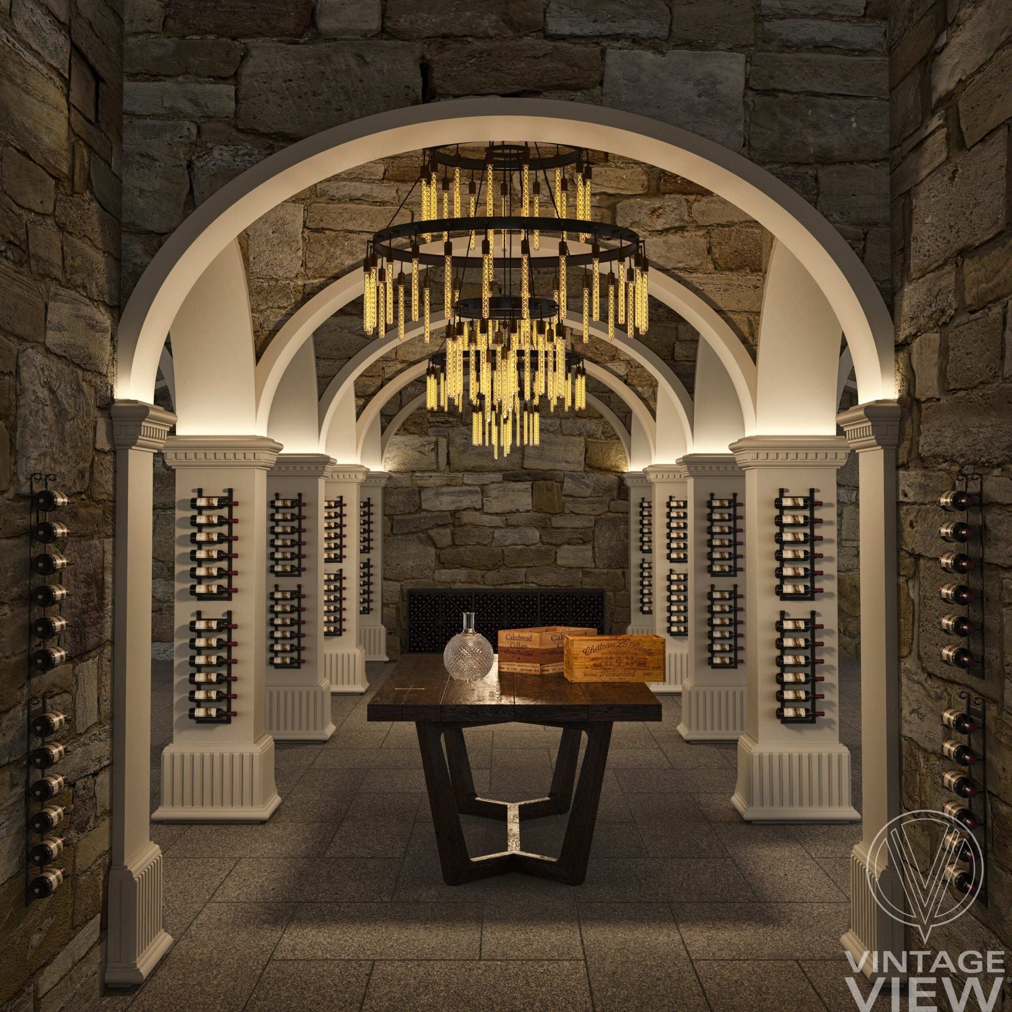 VintageView - Le Rustique - Wall Mounted Metal Wine Rack (6 bottles)