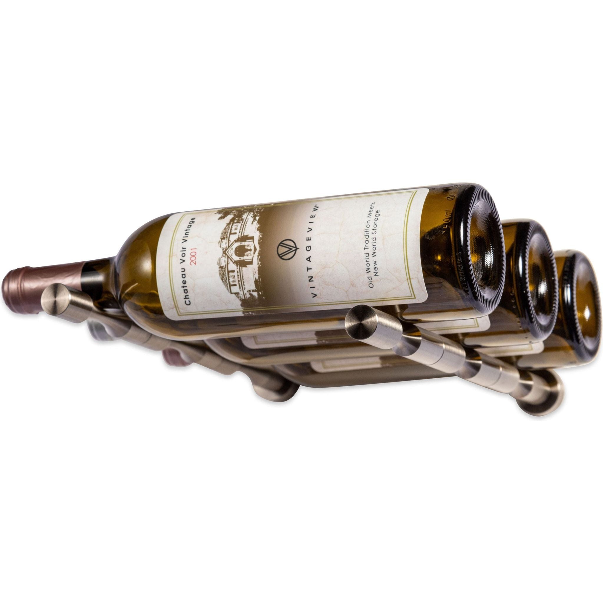 VintageView - Vino Series - 3 Bottle - Wall Mounted Metal Wine Rack (Peg System)