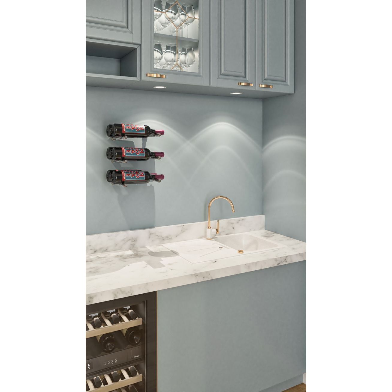 VintageView - Vino Series - 2 Bottle - Wall Mounted Metal Wine Rack (Peg System)