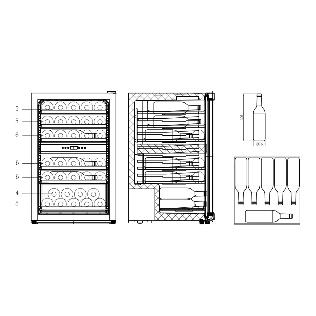 Cavin - Freestanding Wine Cooler - Polar Collection 52
