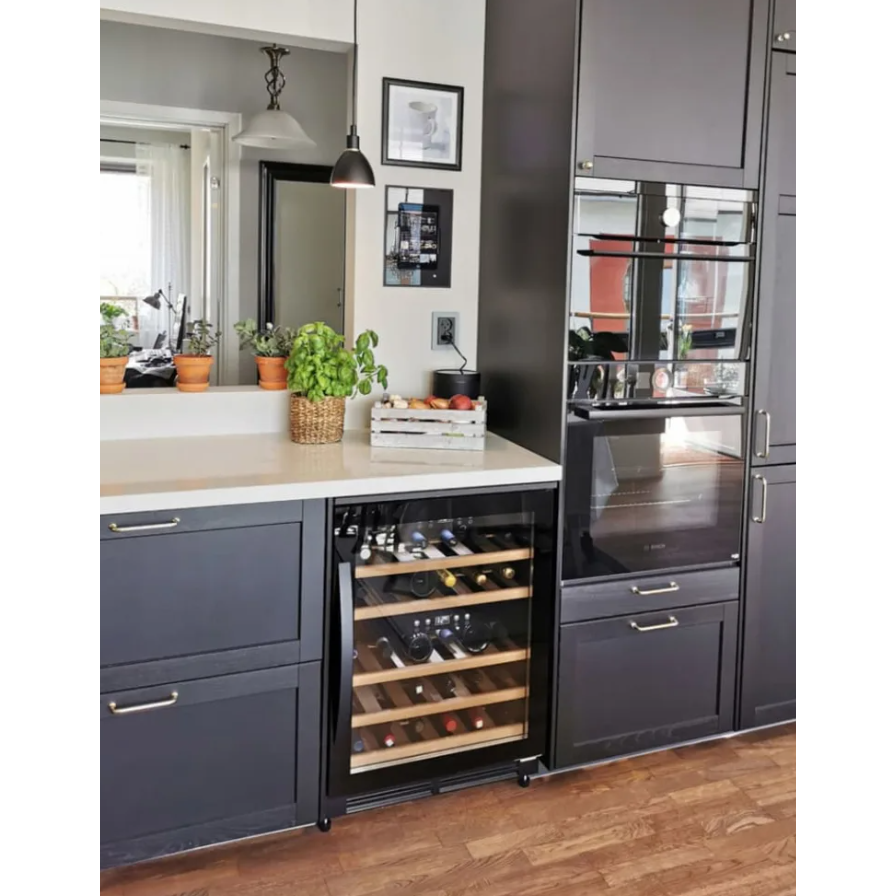 Cavin - 600mm - Undercounter Wine Fridge - Scandinavian Collection 40 Fullglass Black