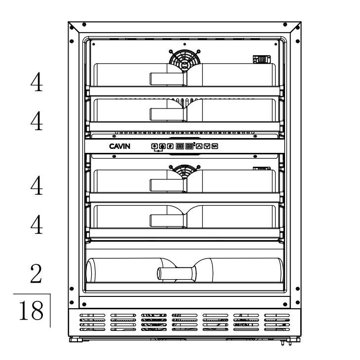 Cavin - 600mm - Undercounter Wine Fridge - Arctic Collection 60D Shallow Fullglass Black