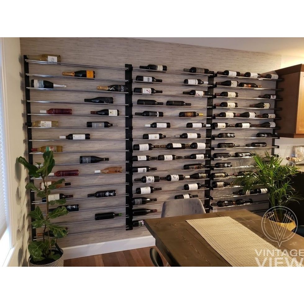 VintageView - Wine Wall 45 - Evolution Series - 1143mm - Metal Wine Wall Rack (27-81 bottles)