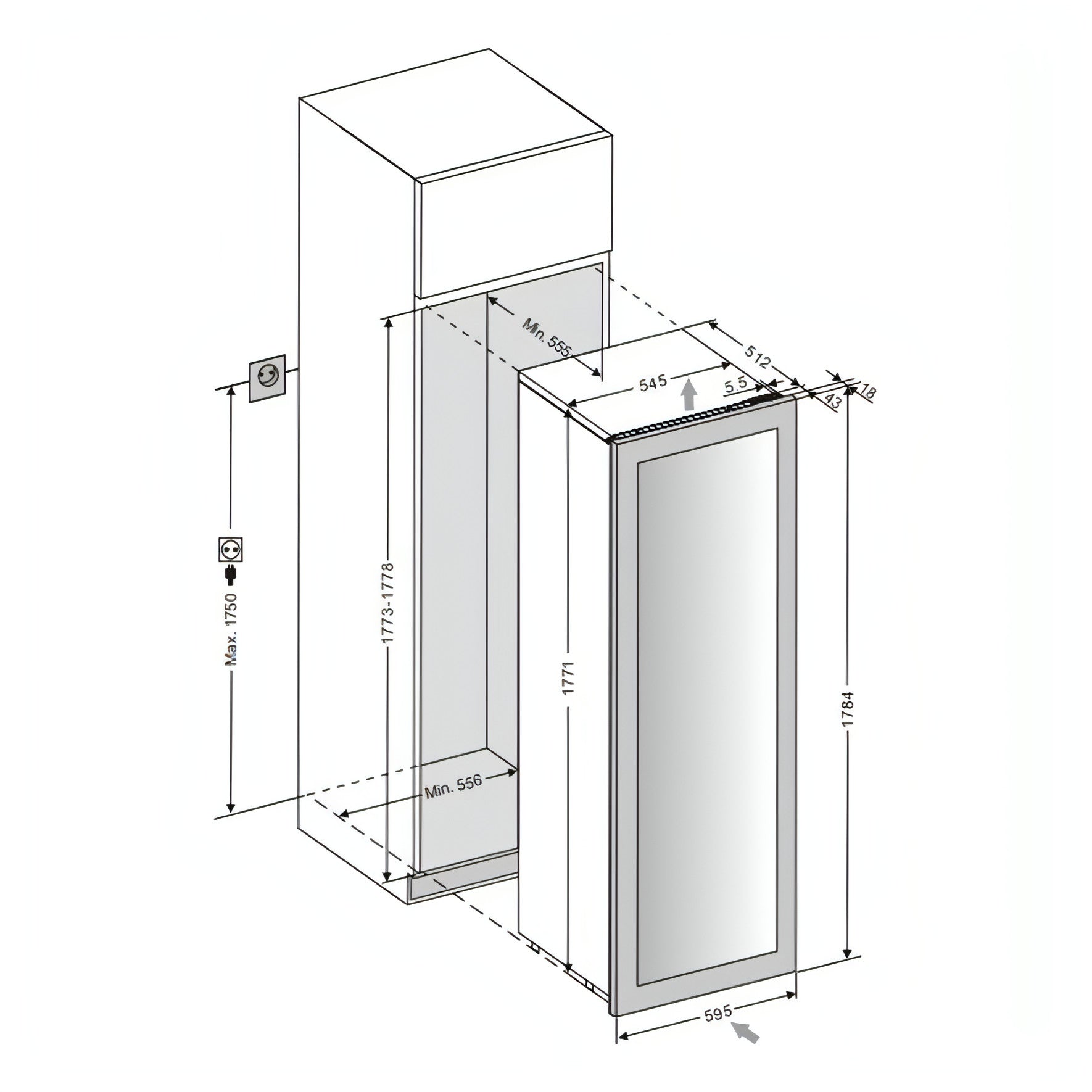 mQuvée - Fully Integrated Wine Cooler - WineKeeper Exclusive 112D Panel Ready - Push/Pull