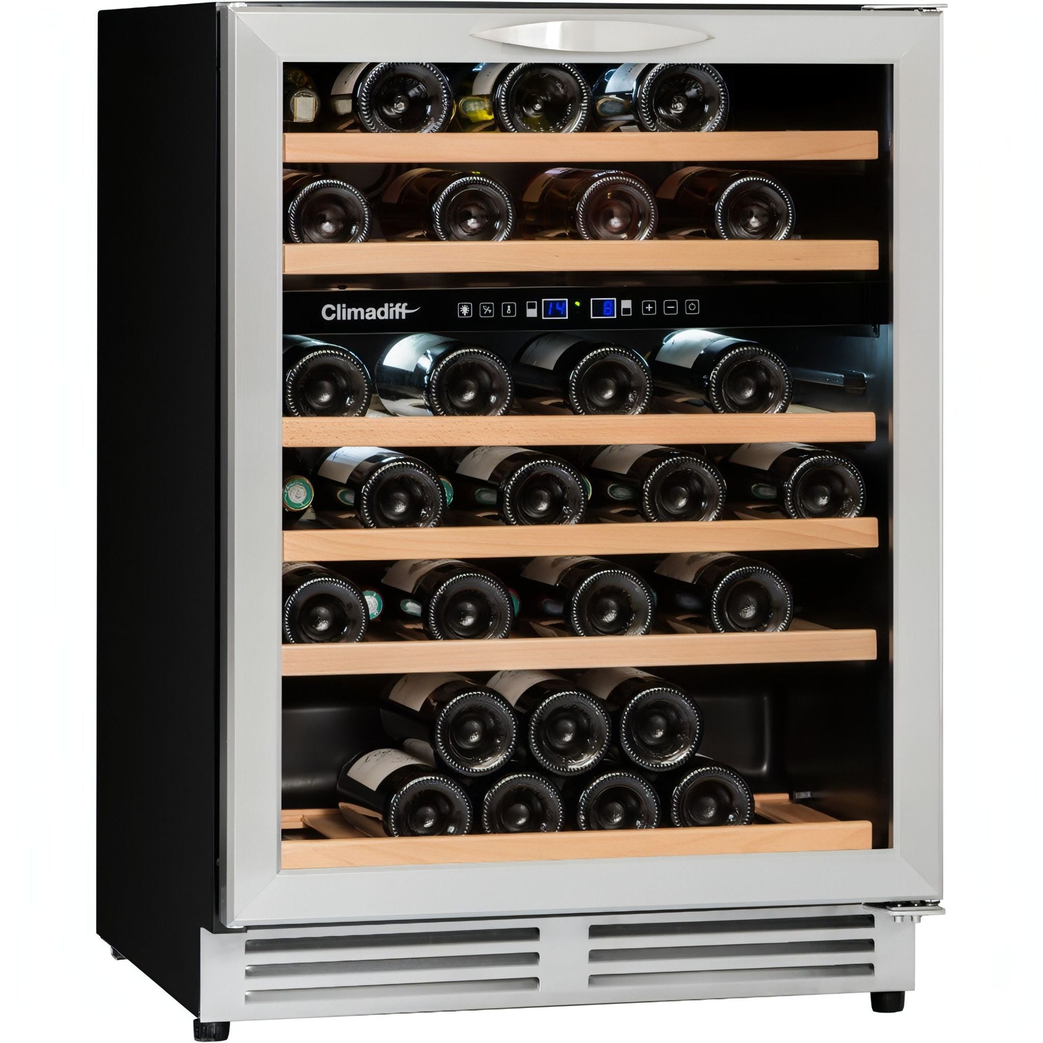 Climadiff - 600mm Dual Zone - 50 Bottle - Built In Undercounter Wine Fridge - CBU51D1X