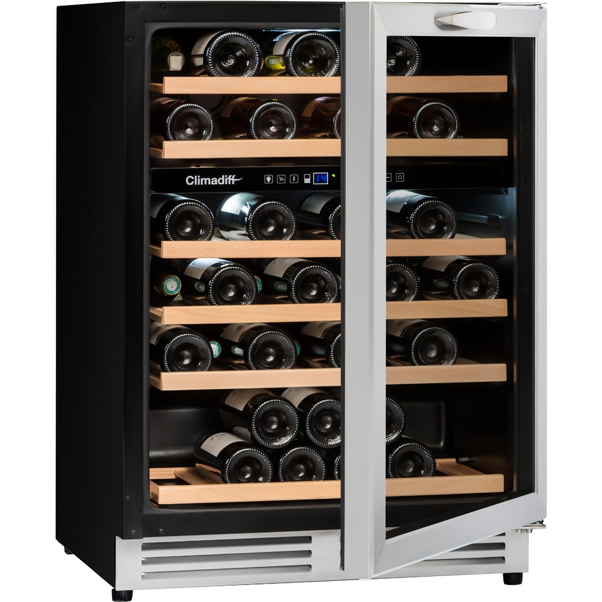 Climadiff - 600mm Dual Zone - 50 Bottle - Built In Undercounter Wine Fridge - CBU51D1X