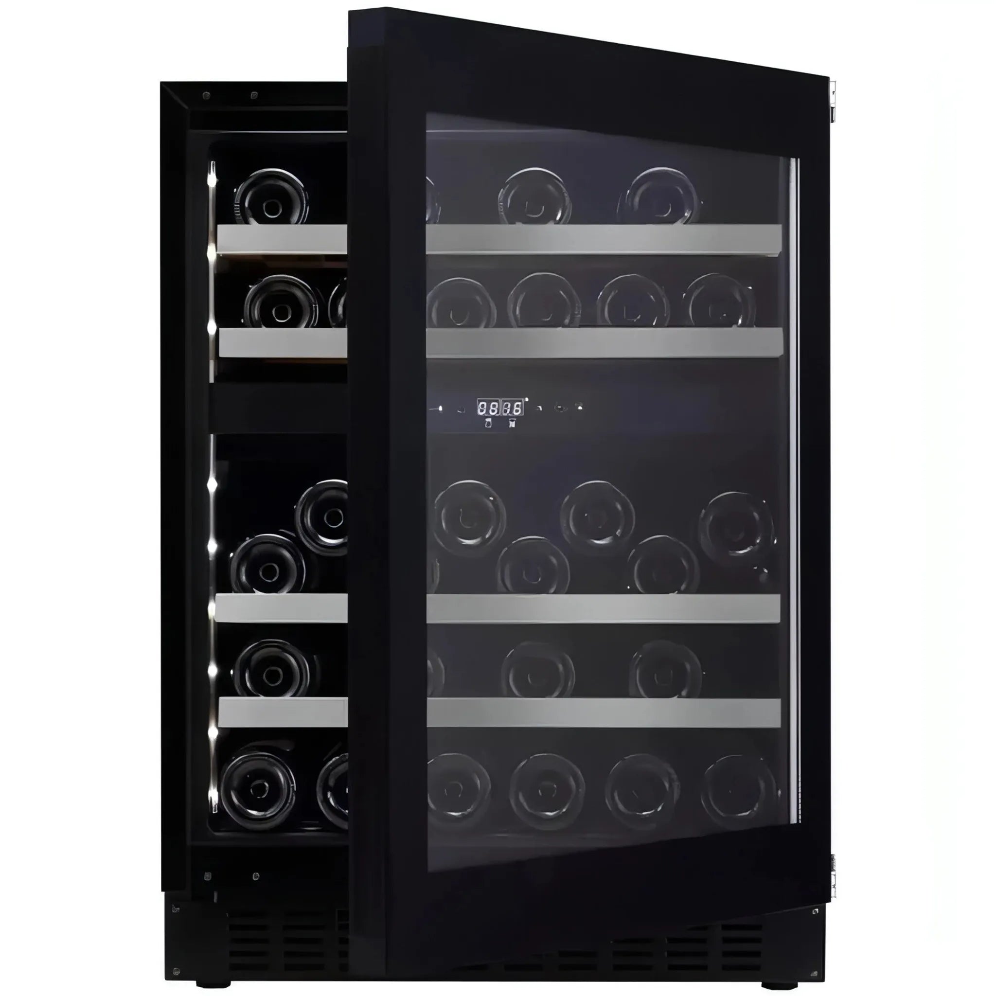 mQuvée - 600mm - Undercounter - WineCave 60D Fullglass Black - Push/Pull