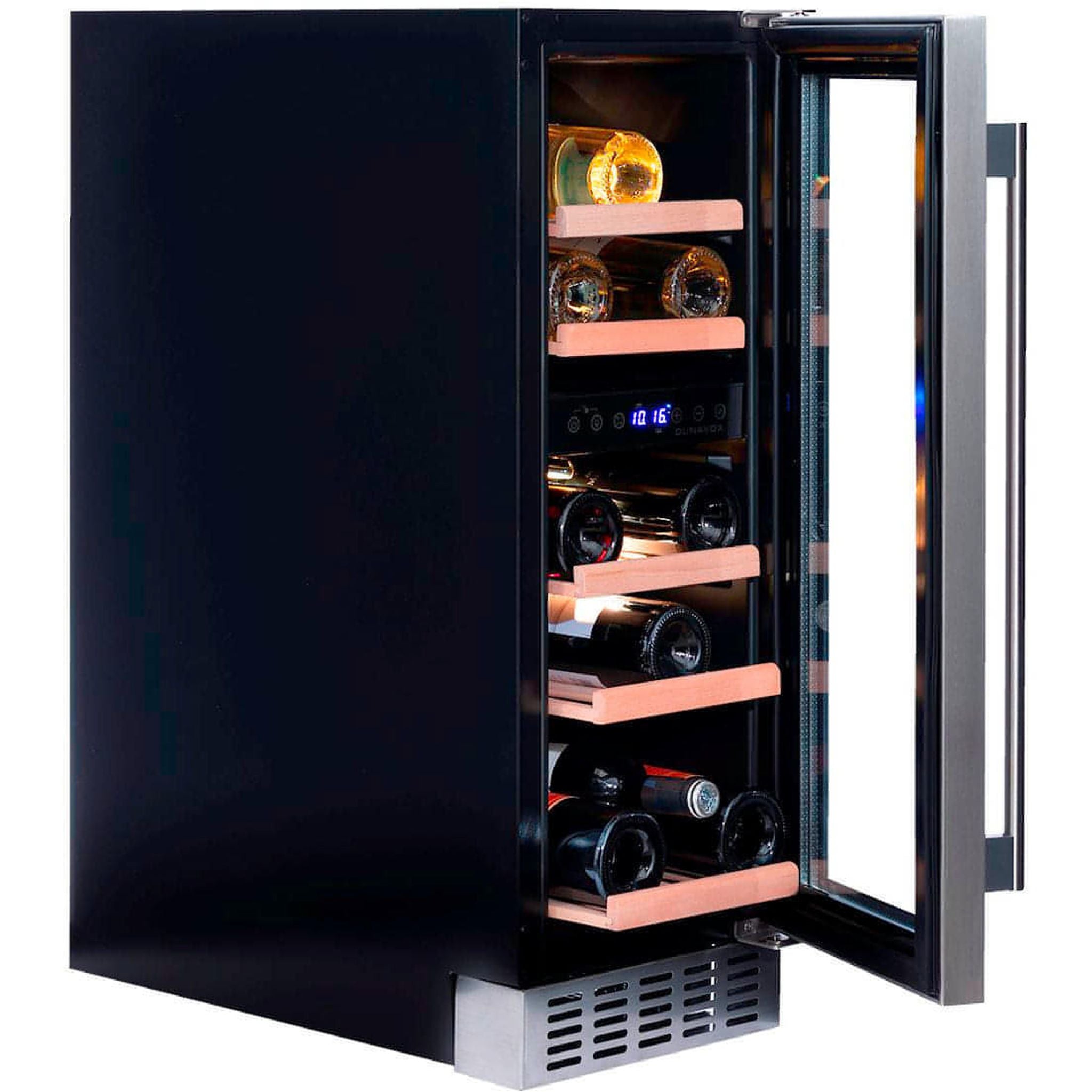 Dunavox FLOW-17 - 300mm Dual Zone - 17 Bottle - Built In / Freestanding Wine Cooler - DAUF-17.58DSS