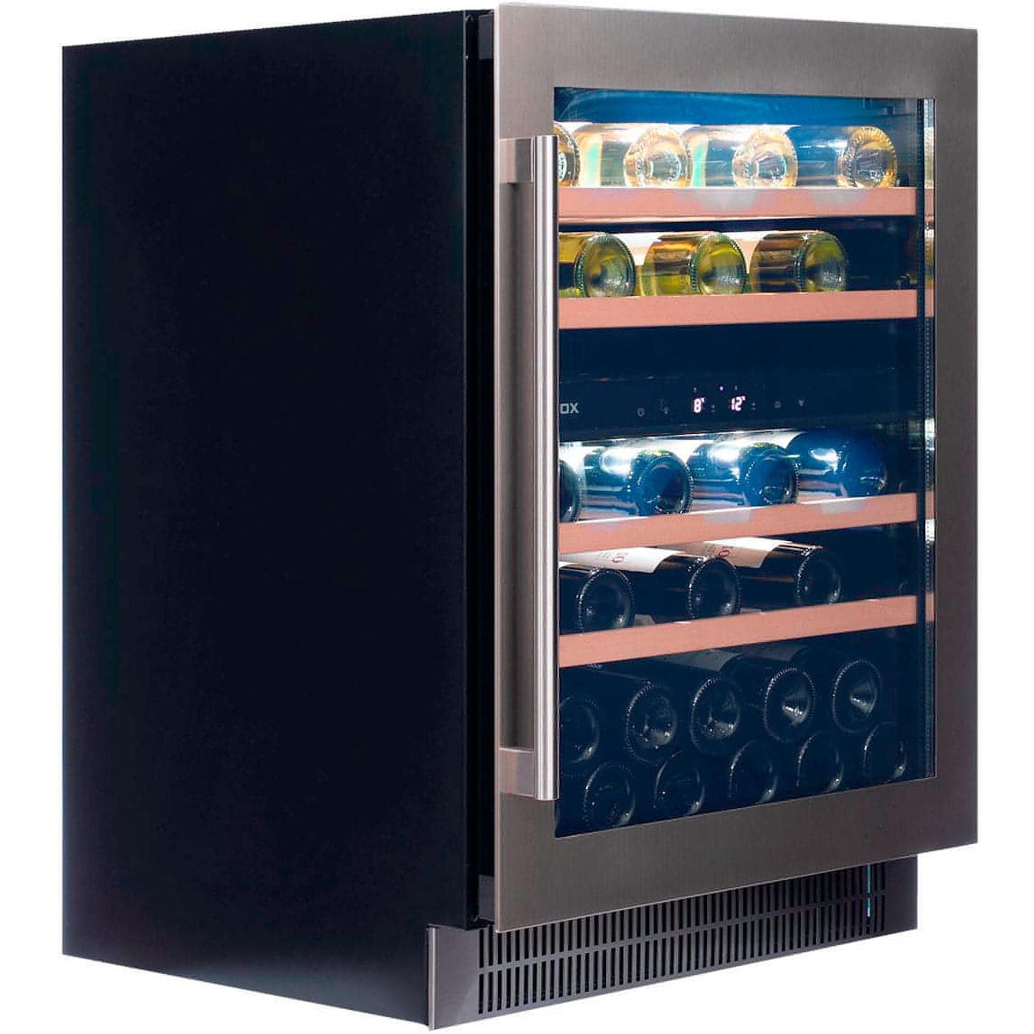 Dunavox FLOW-39 - 600mm Dual Zone - 39 Bottle - Built In Undercounter Wine Fridge - DAUF-39.121DSS